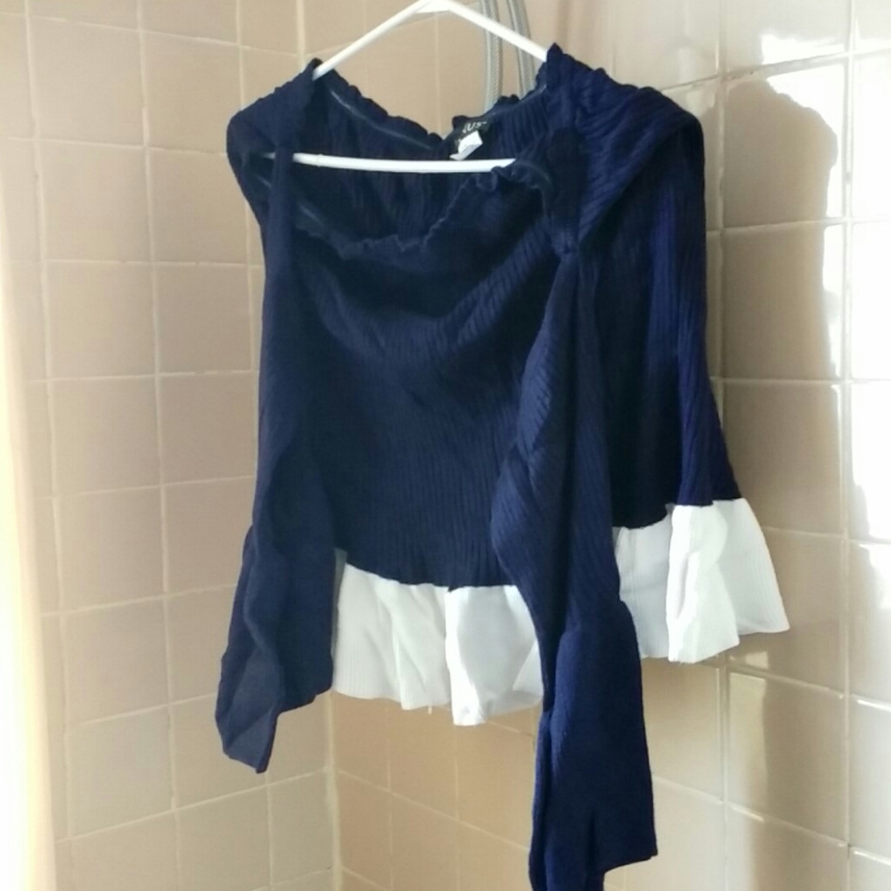 NWOT Venus Navy Blue Cold-shoulder Sweater